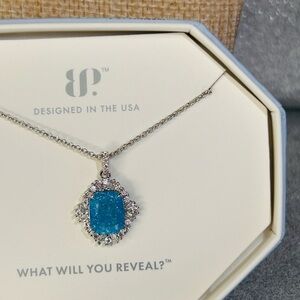 Bomb Party Aqua Blue Ice Crystal Necklace
